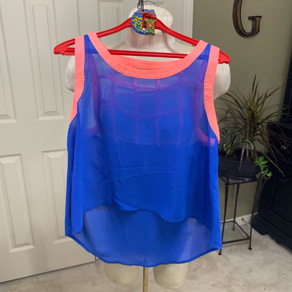 Ekklesia Blue/Pink Tank w/Cutout Back  Size S
